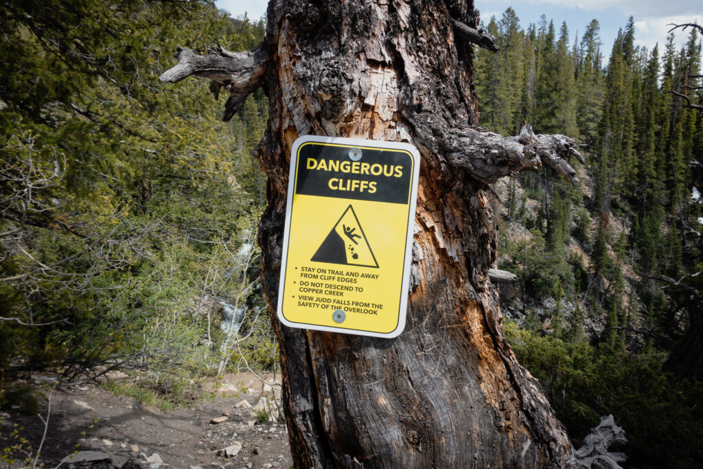 Dangerous Cliff Sign