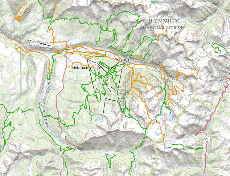 Telluride Hiking Trails Map